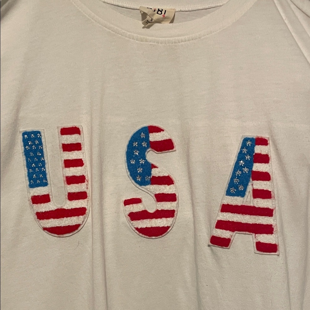 BiBi White USA Short Sleeve Tee